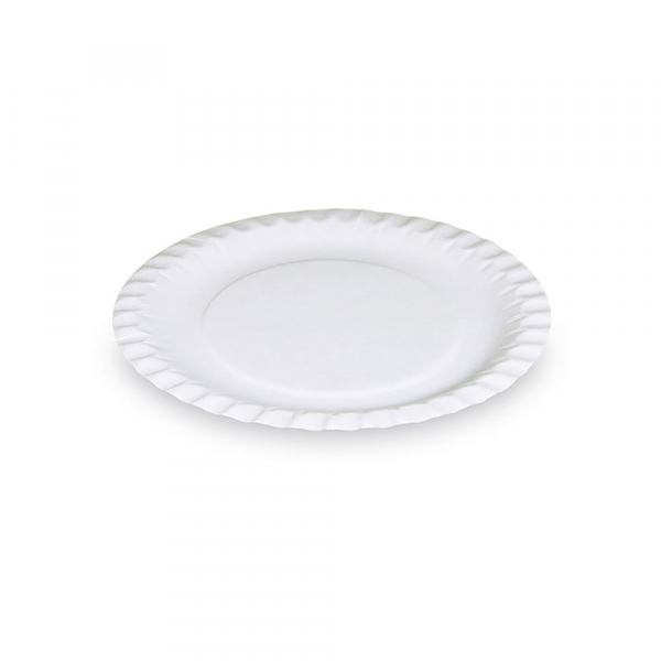 Weißer Pappteller | Recyclingkarton | Ø 18 cm | Rund | Snackteller (100 Stk.)